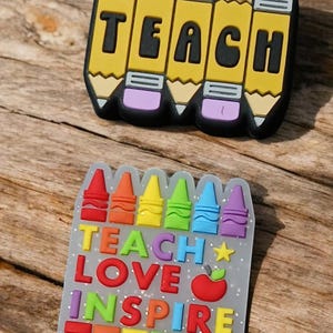 Best Teacher|Teacher Colorful Apple|Teacher Influence|Teach Love Inspire|Teacher Pencil Focal Beads|Beaded Pens|Keychains