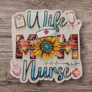 Charms acrílicos/Carrete de insignia/Héroes médicos/Esposa, enfermera, mamá/Esperanza