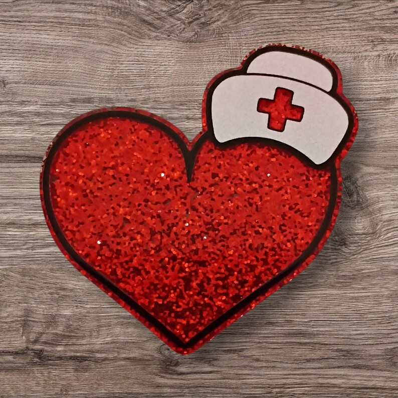 OBGYN Acrylic Flatback Charm | Medical Badge Reel Craft Red Heart