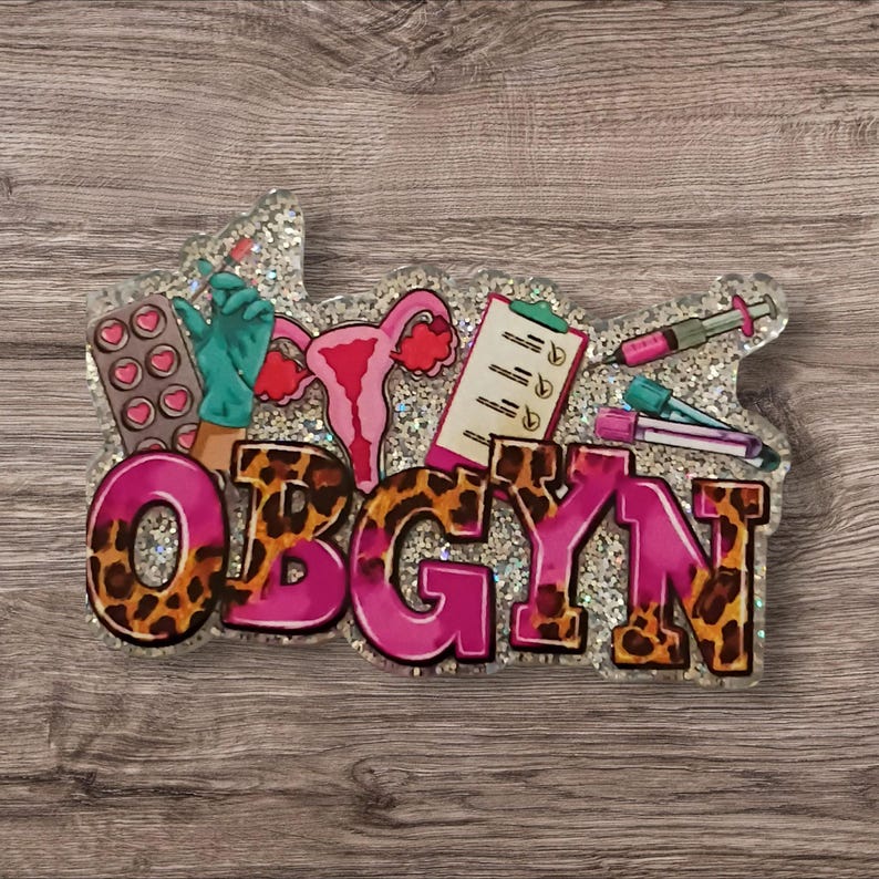 OBGYN Acrylic Flatback Charm | Medical Badge Reel Craft OBGYN