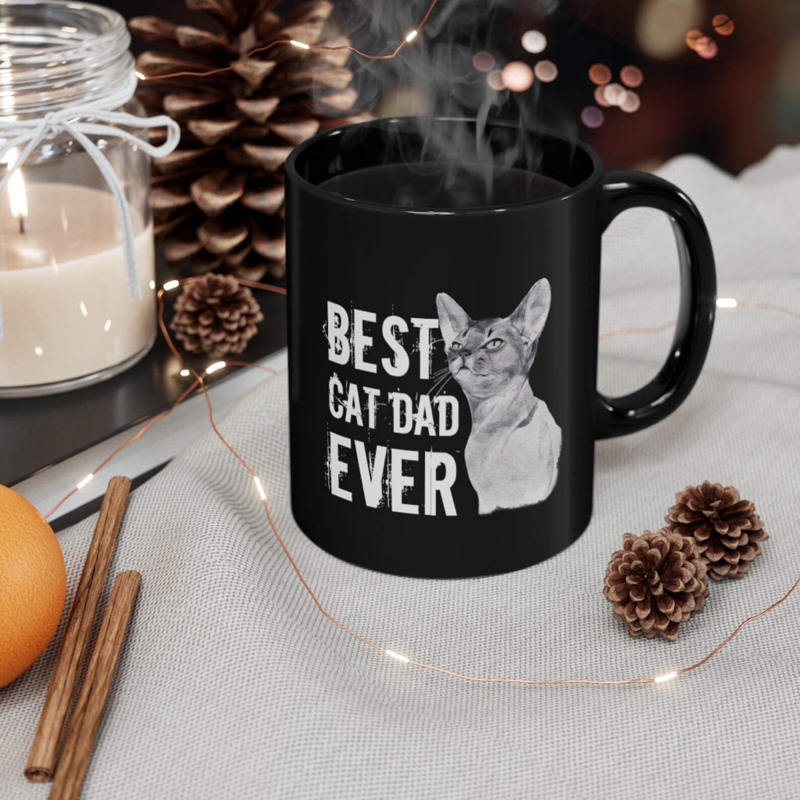 Best Cat Dad Ever Funny Cats Black mug 11oz Etsy