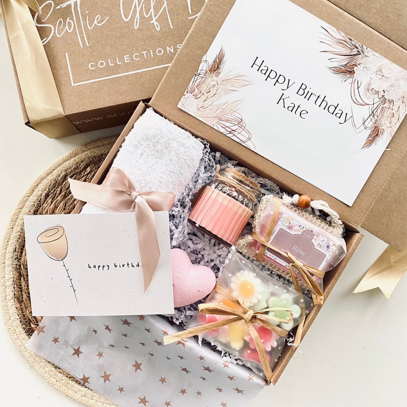 Personalised Happy Birthday gifts, Christmas gift box, Gifts for her, Birthday gift, Spa gift set, birthday box, Hug in a box, Self care box image 1