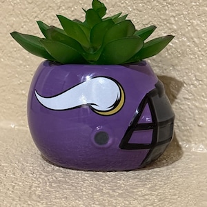 Minnesota Vikings Helmet Faux Succulent Planter - Ceramic Football Decor