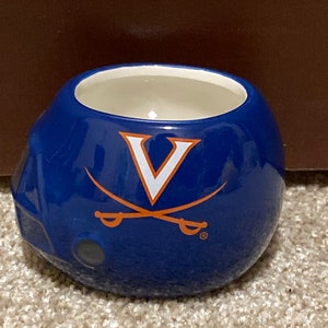 Succulent Holder  (SMALL, 2.5 inches tall) * college football * helmet * Virginia * Cavaliers * ceramic * Planter * Pot * NFL