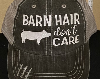 Barn hair don't care women’s distressed trucker baseball caps