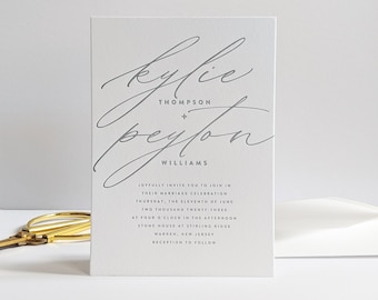 Letterpress Modern Statement Letterpress Wedding Invitation Invitations Suite Portofino