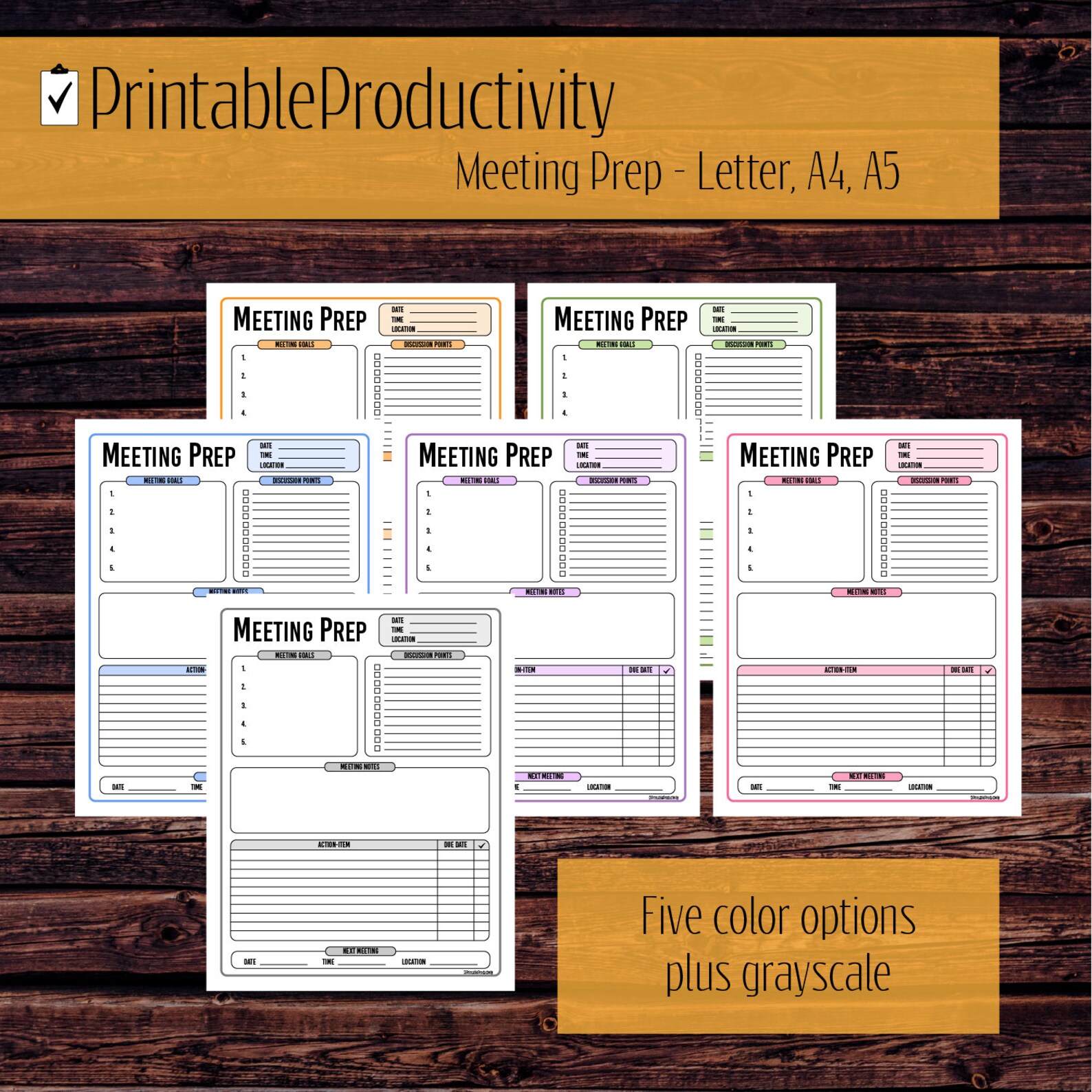 Meeting Prep Conference Planner Goal Setting Discussion Etsy