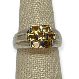 Sterling Silver Citrine Gemstone Statement Ring