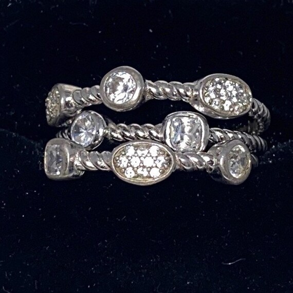 Jarretière Vintage Argent 925 Avec Zircone Bleu Et Rubis – Forme étoile – Cadeau Romantique