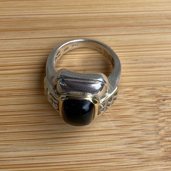 OTC Silver and Gold Onyx Ring - image 5