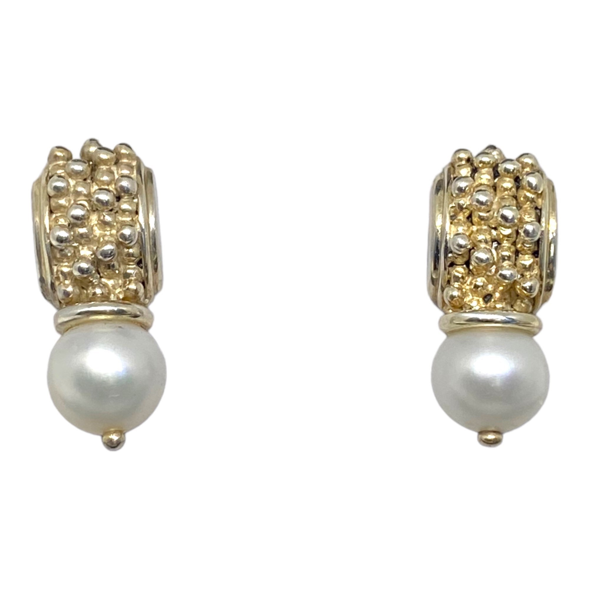 Michael Dawkins Silver 14K Gold Accent Freshwater Pearl Earrings
