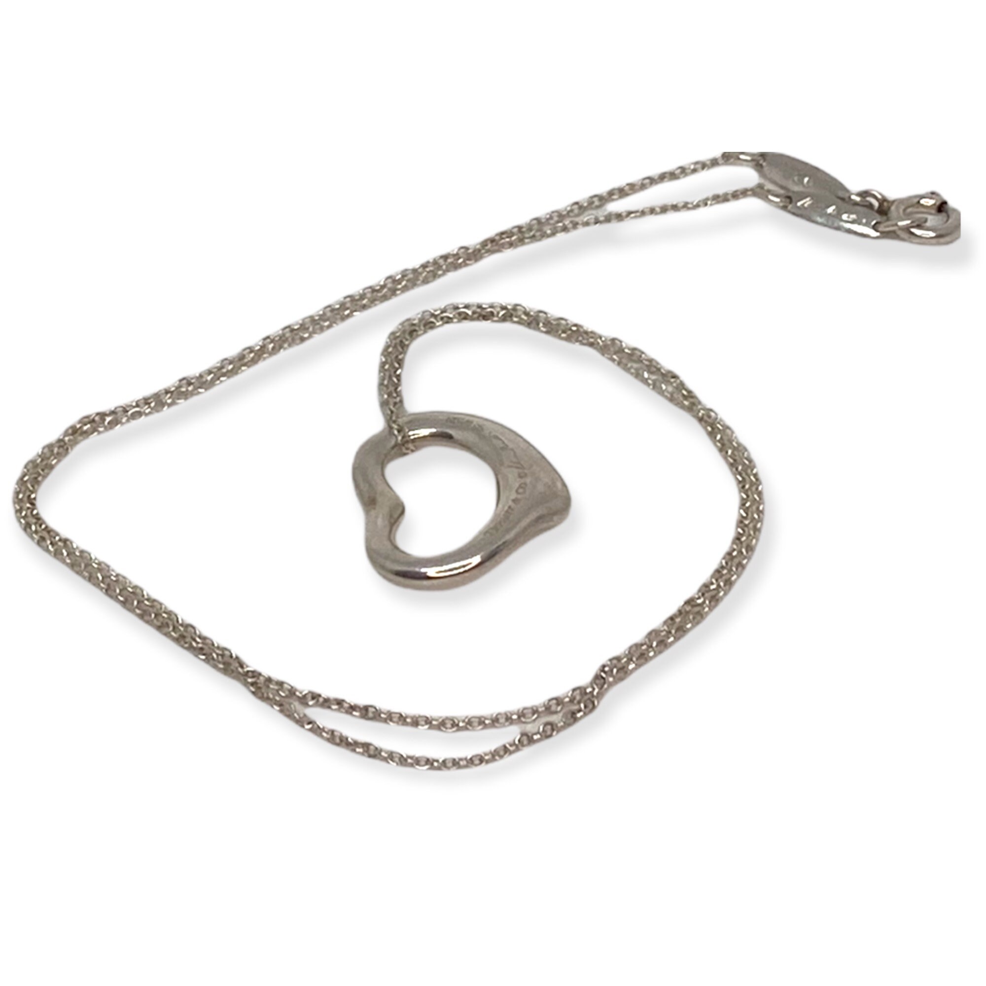 Tiffany & Co Elsa Peretti Open Heart 16mm Pendant Necklace