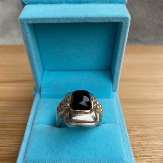 OTC Silver and Gold Onyx Ring - image 4