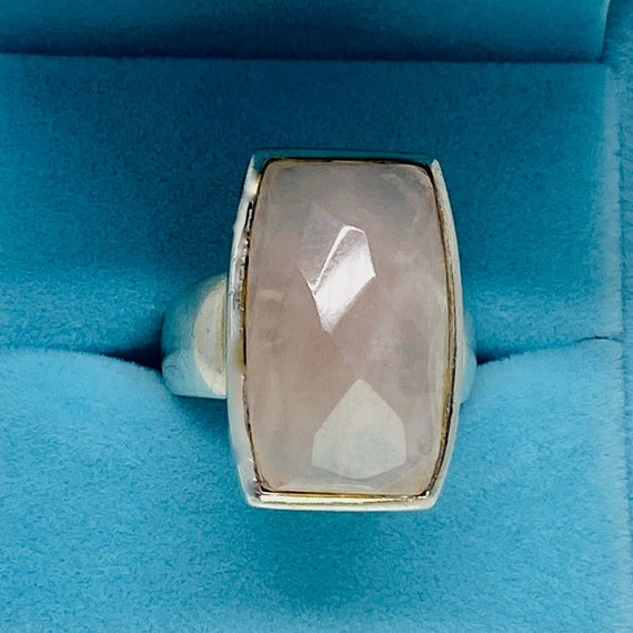Sterling Silver Rose Quartz ELLE Ring - image 1