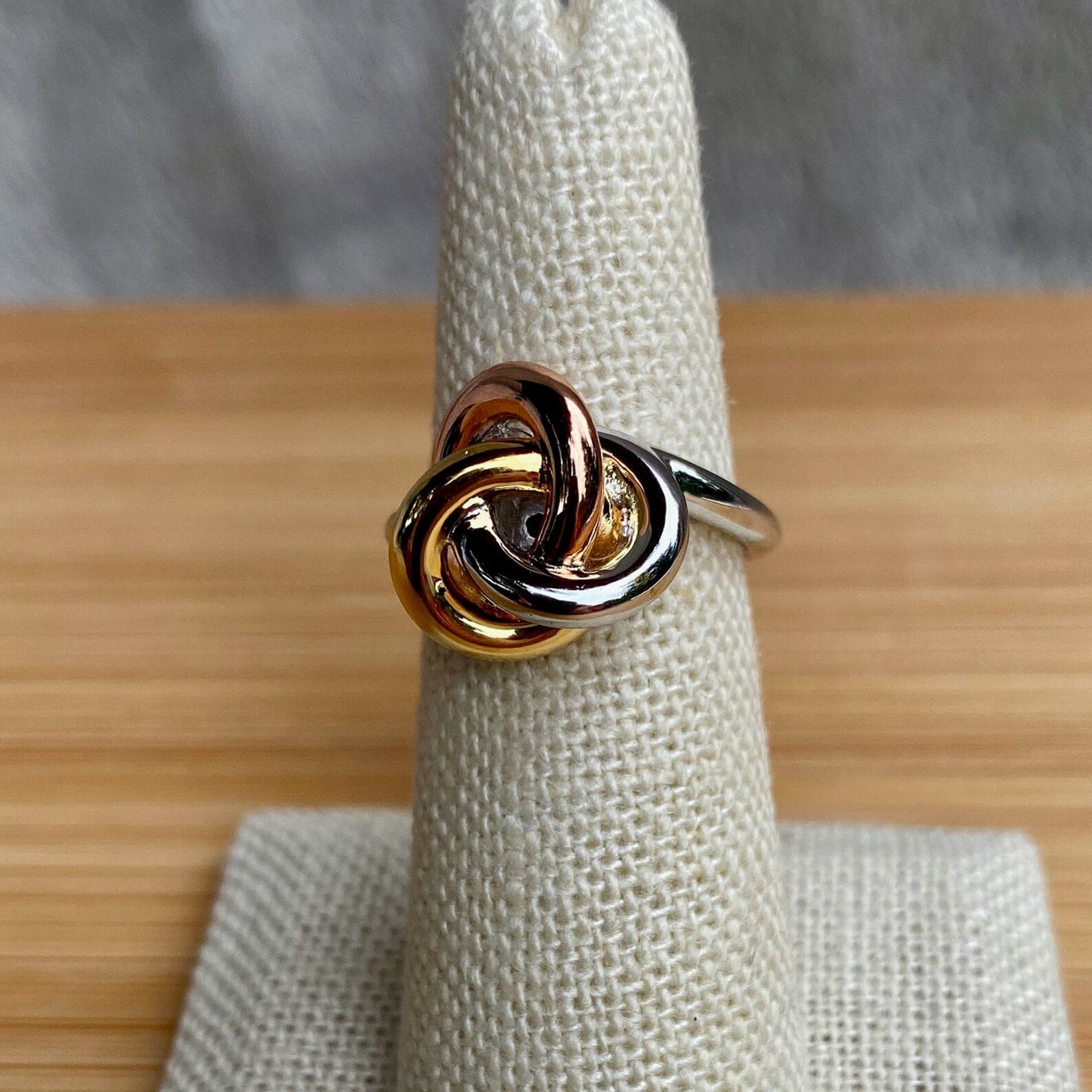 Tricolor Silver ELLE Lover's Knot Ring Etsy