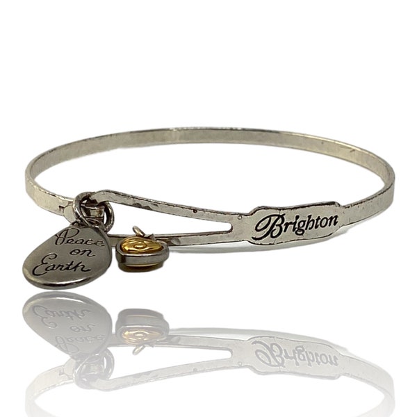 Brighton Art and Soul Collection Peace on Earth Two Tone Bangle Bracelet