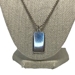 Hello Sterling Silver Dog Tag Pendant Necklace
