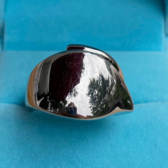 ELLE Silver Leaf Bypass Ring - image 1