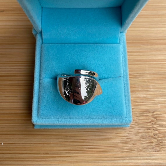 ELLE Silver Leaf Bypass Ring - image 2