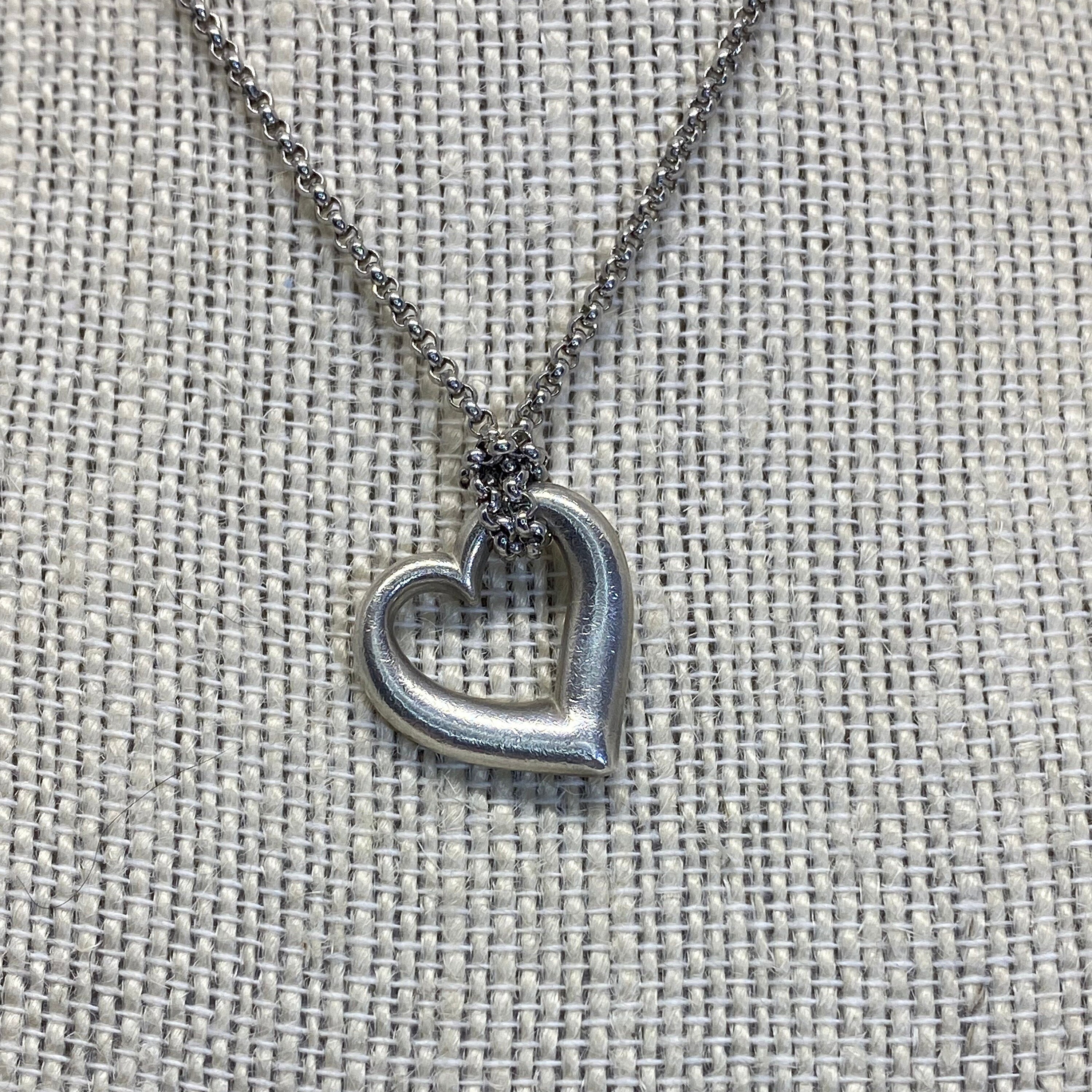 James Avery Retired Sterling Silver April Open Heart Pendant
