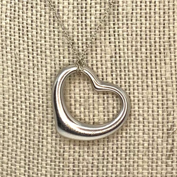 Tiffany & Co Elsa Peretti 27mm Open Heart Pendant Necklace - Etsy