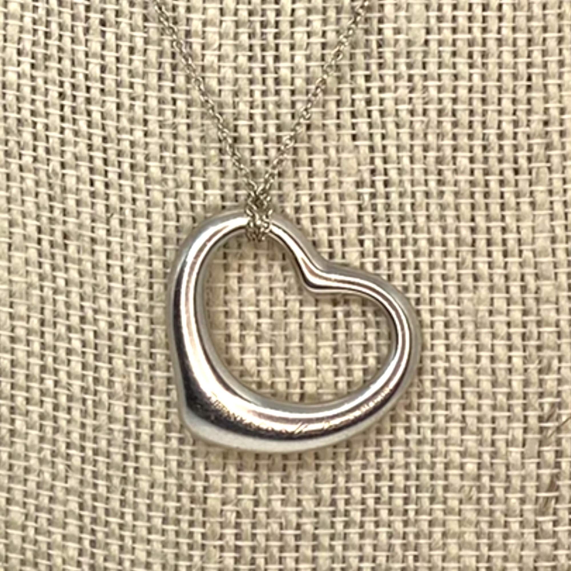 アクセサリー Tiffany & Co. Open Heart Necklace Tiffany & Co Elsa Peretti 27mm Open Heart Pendant Necklace - Etsy