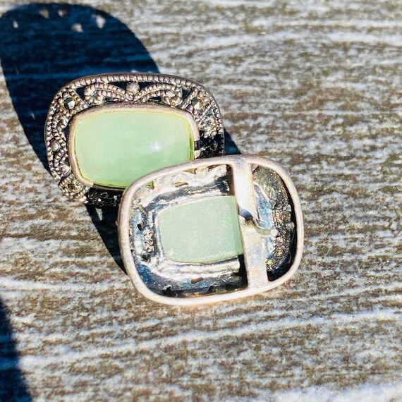 Sterling Silver Rectangular Aventurine Cabochon S… - image 9