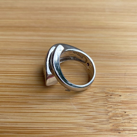 ELLE Silver Leaf Bypass Ring - image 6