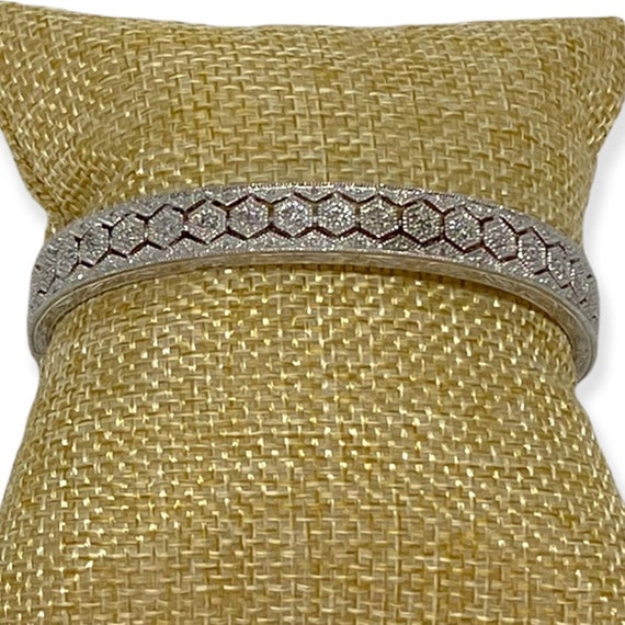 Diamond Openwork Cuff Bangle Bracelet (1/4 ct. t.… - image 1