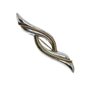 Artisan Two Tone Sterling Silver Brooch / Pin