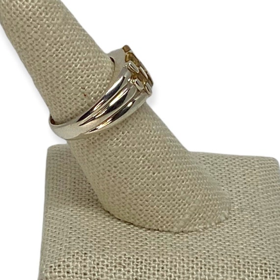 Sterling Silver Citrine Gemstone Statement Ring - image 2