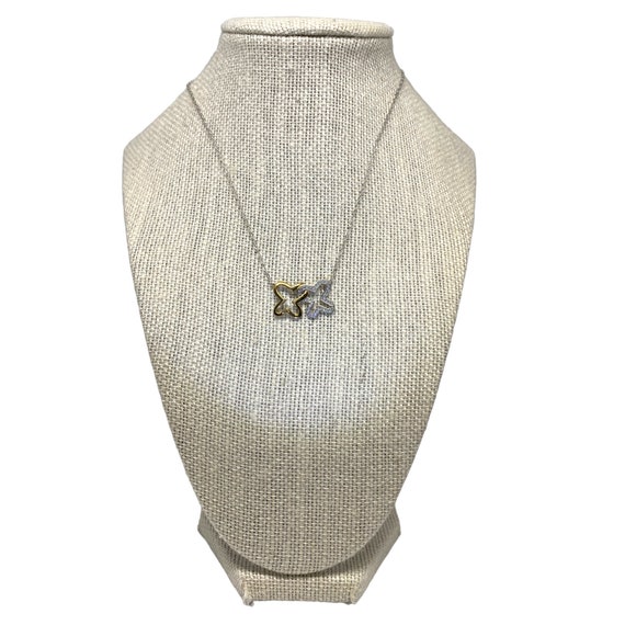Sterling Silver and Gold Interlocking Butterfly P… - image 3