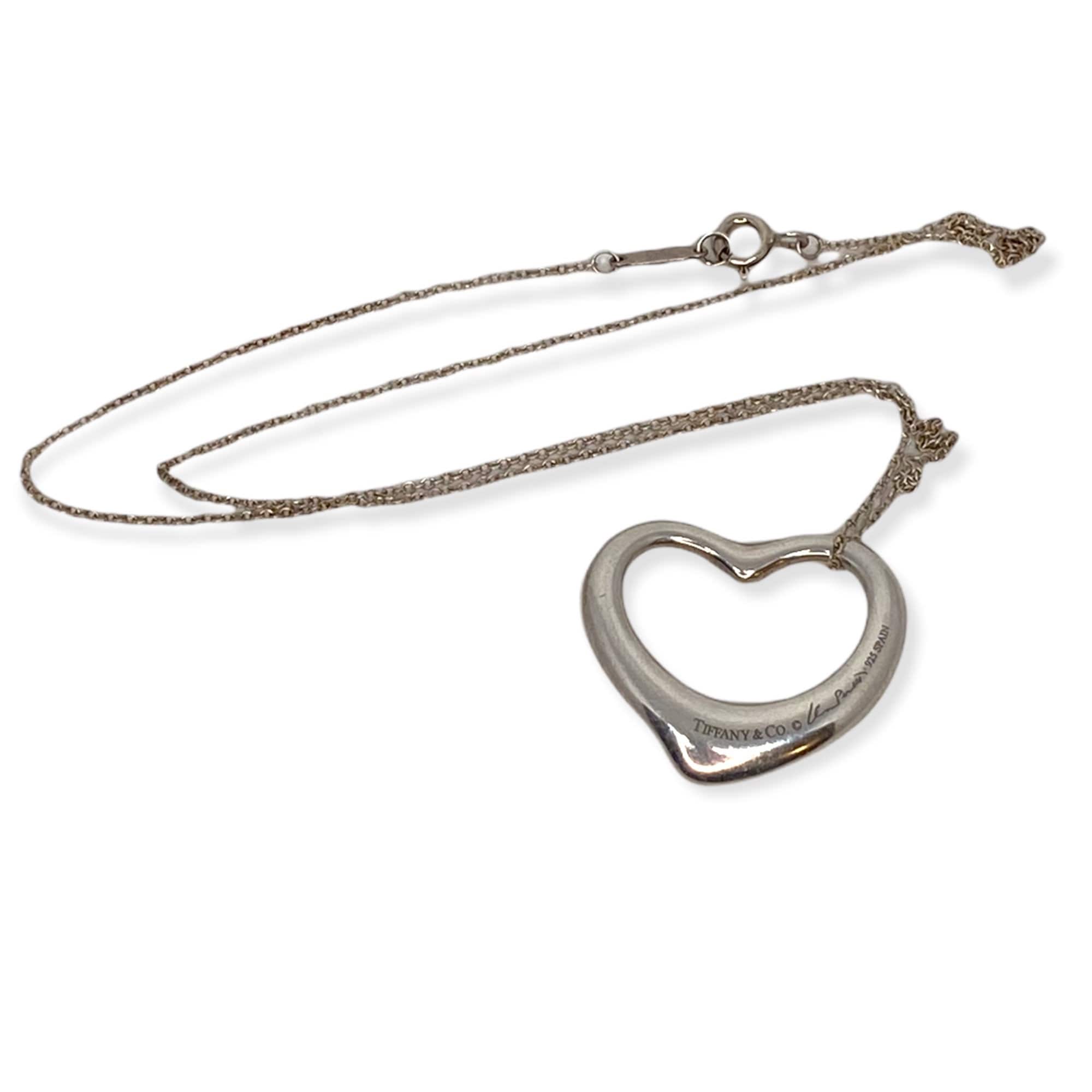 Tiffany & Co Elsa Peretti 27mm Open Heart Pendant Necklace - Etsy
