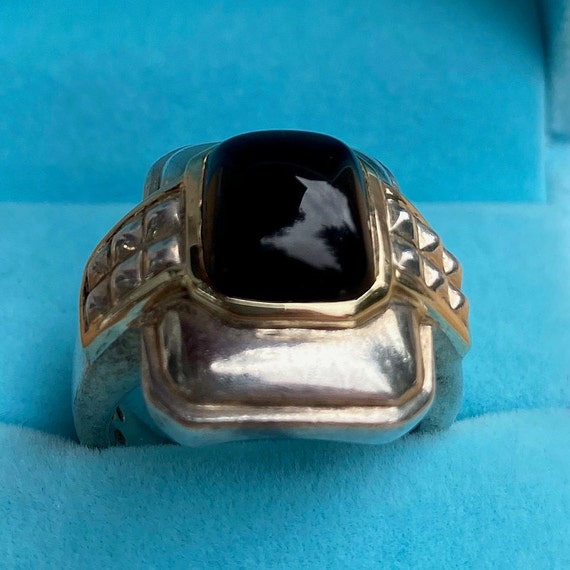 OTC Silver and Gold Onyx Ring - image 2