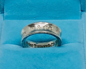 Vintage Tiffany 1837 Collection Medium Band Ring in 925