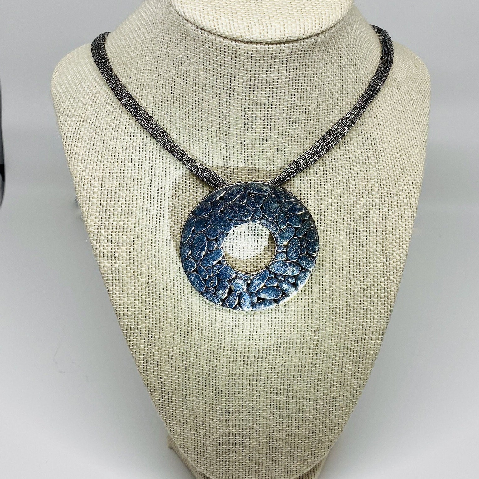 John Hardy Sterling Silver Kali Open Circle Pendant on Copper Mesh ...