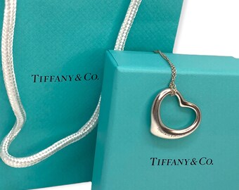 Tiffany & Co Elsa Peretti 27mm Open Heart Pendant Necklace - Etsy