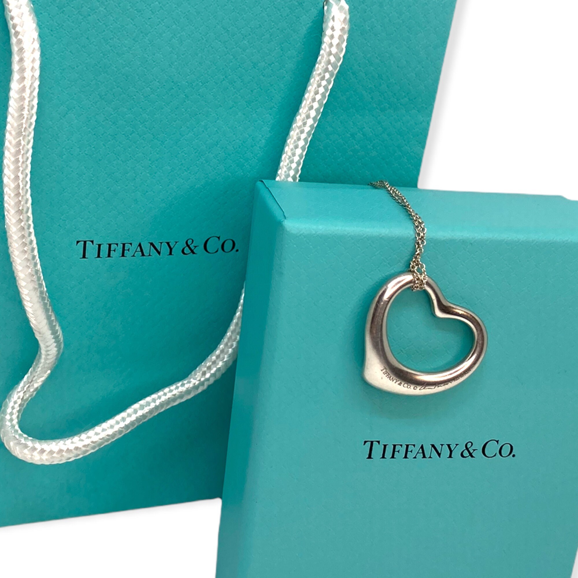 Tiffany & Co Elsa Peretti 27mm Open Heart Pendant Necklace - Etsy