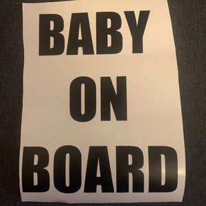Baby On Board decal