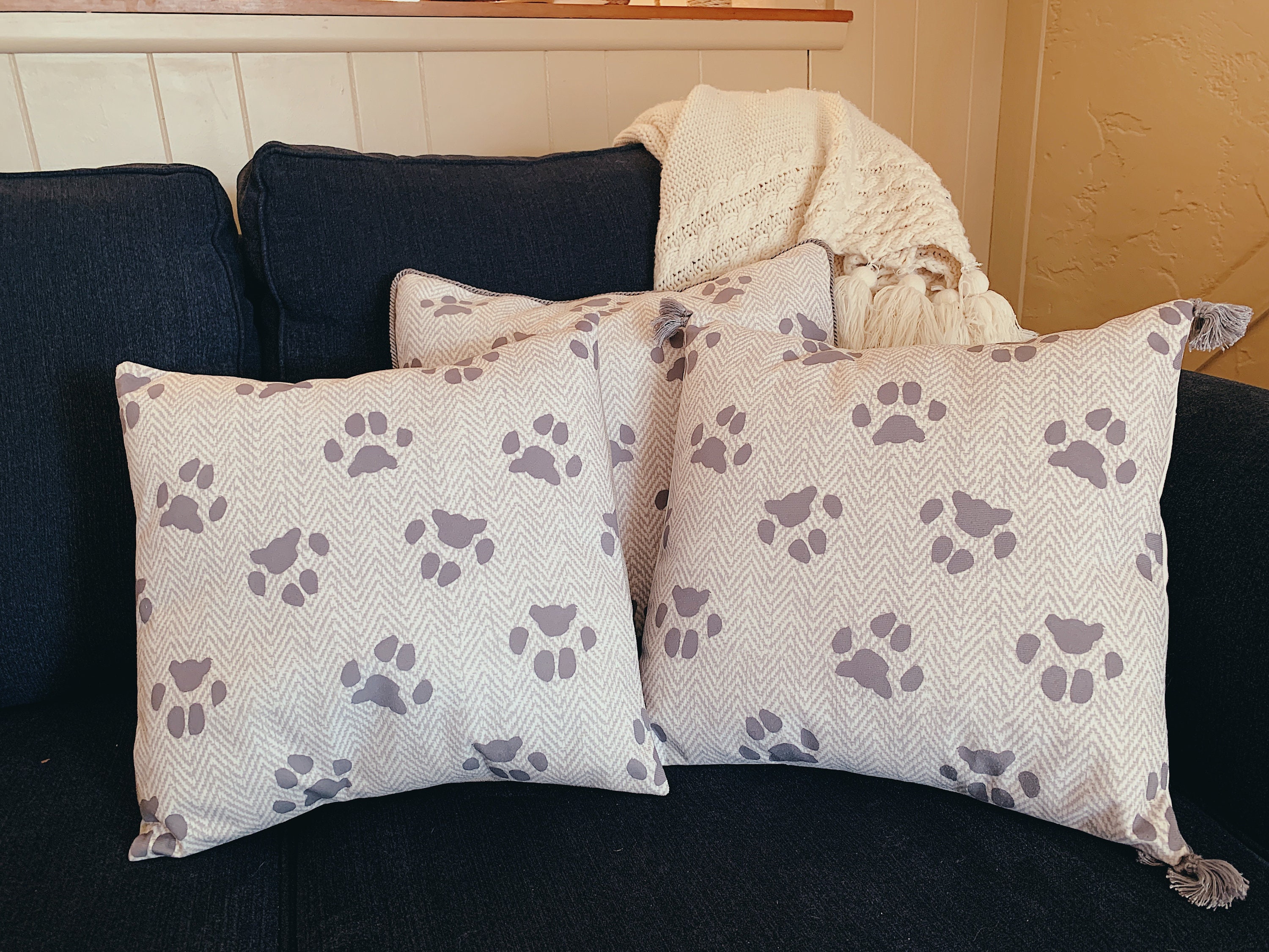Paw Print Pillow Etsy