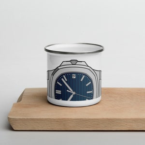P P Nautilus Watch Style Enamel Mug