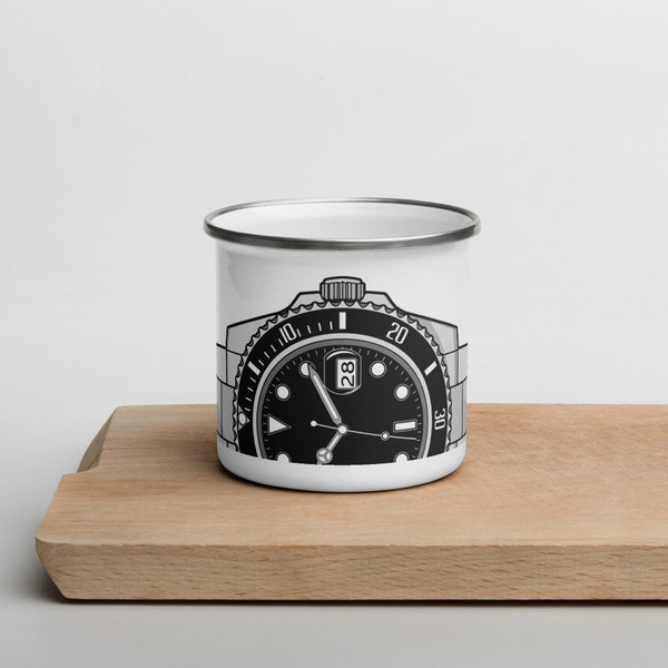 Swiss Luxury Automatic Diver's Watch - Enamel Mug