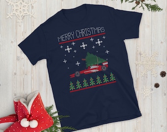 Red Formula Race Car - Ugly Christmas - Unisex T-Shirt
