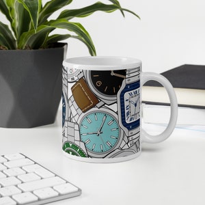 Luxury Watches Collage - White glossy mug