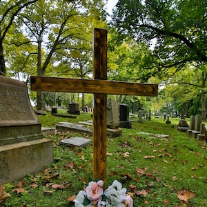 3 Ft Tall Handmade in USA Wood Cross, Christian Cross, Baptist Cross, Mourning Cross. Cemetery Cross, yard cross