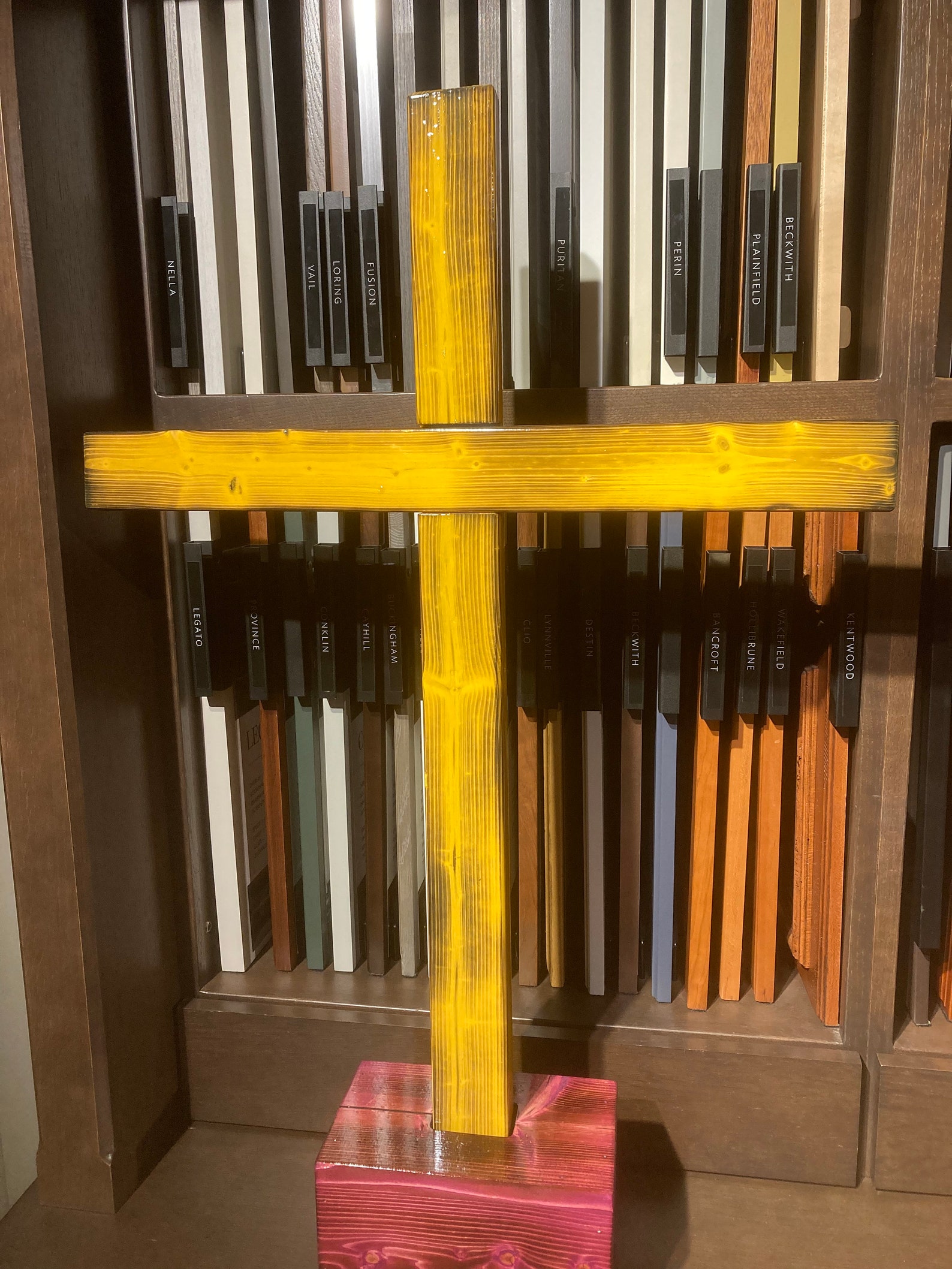 Yard Cross Easter Wood Cross He is Risen Purple Stained Etsy