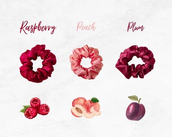 Pink Fruit Satin Scrunchie Collection