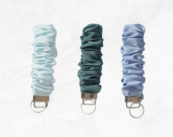 Blue Scrunchie Keychain Collection | Handmade Keyfob Wristlet | Practical Gifts