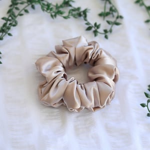 Coffee Satin Scrunchie Collection Emerald Green Sage Green Bridesmaid image 4