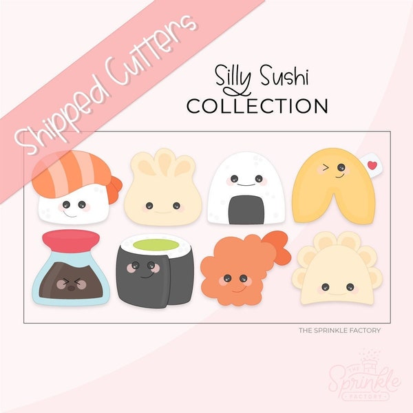 Silly Sushi Collection Cookie Cutter Set + .8 PNG Images!